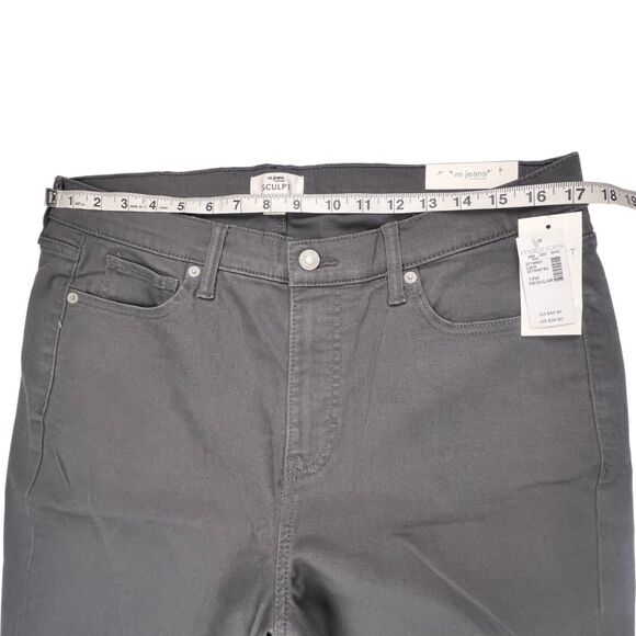 M Jeans Pants 14W Gray Neutral Tone Denim Casual Everyday Modern High Rise Jeans - Picture 3 of 13